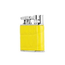 briquet double flamme torche junior cuir croco peter charles jaune