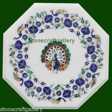 Table Basse En Marbre Pierre Dure Fait Main Décor D'Intérieur 18"