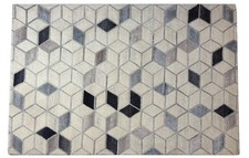 Tapis 100% Laine Gris Beige 160X230 Cm Laine Naturelle Tissé À La Main HT342U