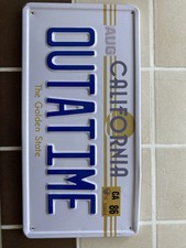 PB135 PLAQUES tolée Back to the Future Delorean : OUTATIME Retour vers le Futur