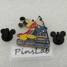 Pin's-WALT DISNEY -STUDIOS-Mickey-Passeport Annuel-Euro Disney-2 Attaches-P3L2
