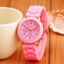 Montre Femme GENEVA sport en Silicone rose mode tendance classe décontracté