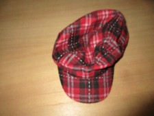 Casquette chapeau en laine à carreaux rouge taille 55 cm ou 5-8 ans Bikool
