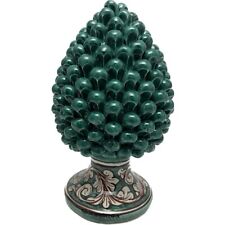 Pomme en Céramique Sicilienne de Caltagirone Couleur Vert Décoré à la Main 25 CM