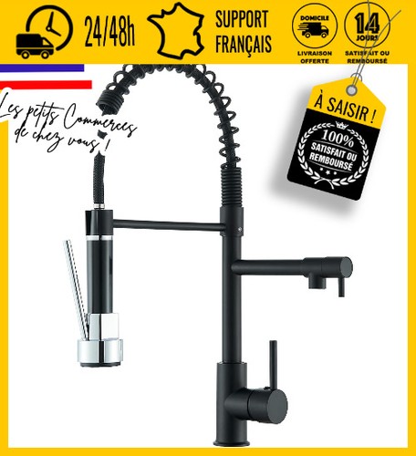 Robinet cuisine noir mitigeur - noir,