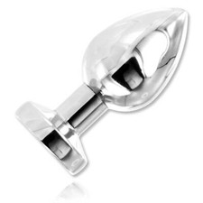 Plug anal acier bouton de rose