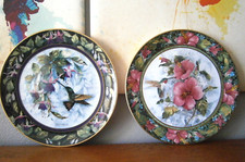 Assiettes porcelaine -Franklin Mint-Royal Doulton-Impérial Hummingbird-Colibri