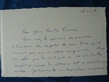 CARTON DE REMERCIEMENTS par  THERESE DE SAINT-PHALLE ... PAULINE SONNERY