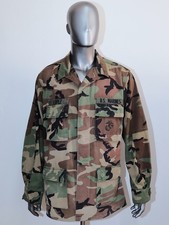 1980s US Marines Corps USMC Woodland Camouflage BDU Combat Jacket Large Long