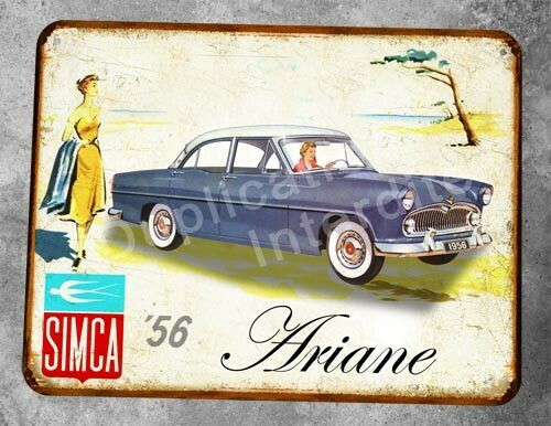 Plaque metal vintage simca - vintage,