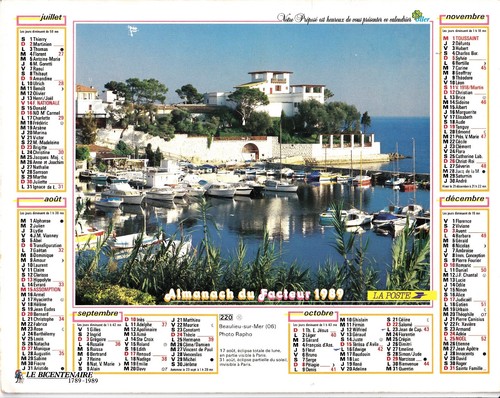 Calendrier postes almanach du - calendrier,