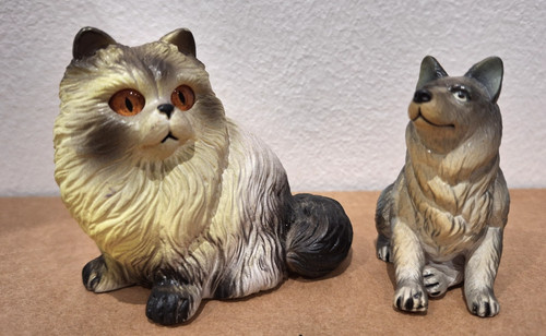 Ancienne figurine chat - , et