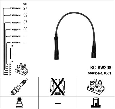 Ngk 0551 ignition - cable, kit