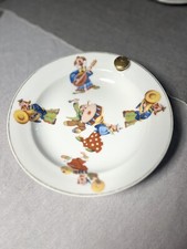Assiette chauffante à bouillie art déco porcelaine enfant cirque clown Limoges