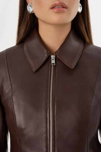 Veste fête cuir marron - veste, en
