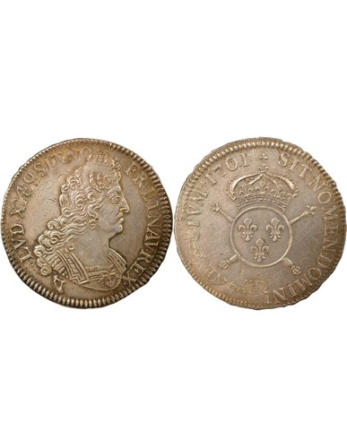 France louis xiv 2 ecu - france,