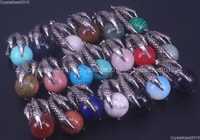 Pierre précieuse naturelle Nidhogg Dragons griffe boule pendentif collier...