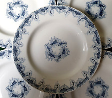 Faïence ancienne XIX ème KG Luneville "Bordure" 6 Assiettes (22,5 cm) (Lot n°2)