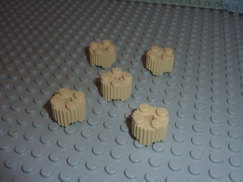 Lego tan brick round - x,