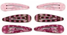 6 barrettes clic clac girly