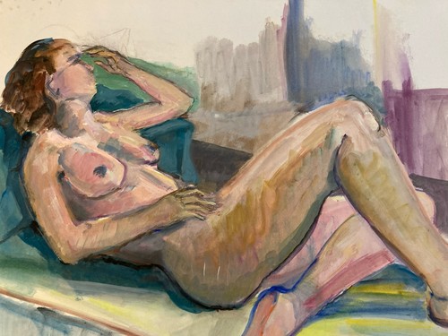 Belle peinture gouache 1970 - belle,