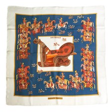 Authentique foulard Hermes 1973 en 100% soie "Artaban" par Pierre Peron 90x90