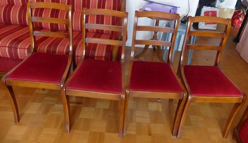 Chaises velours vintage - chaises,