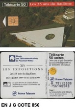 F754 JG  PLEUMEUR RADOME TELECARTE 50 U N°1 du  PUZZLE  N° en JG TRES  TRES RARE