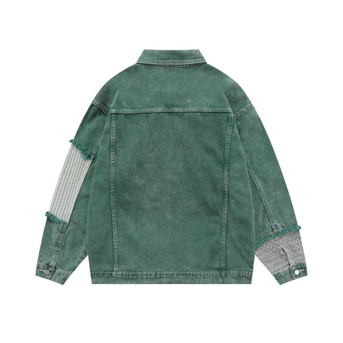 Veste denim patchwork - denim, verte