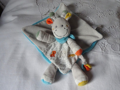 Doudou plat carre girafe tex - ,