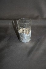 Verre à liqueur ancien - Décor de muguet - Support en Argent