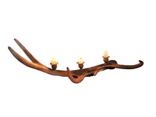 chandelier en bois de cerf véritable.bougeoir.candelabre.3 feux