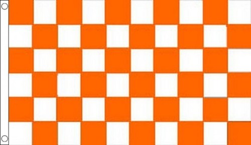 Drapeau damier orange blanc - damier, et