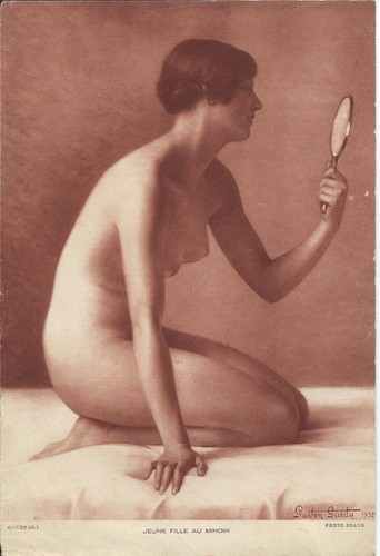 Guedy jeune fille miroir - jeune, au