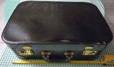 Valise noir cuir années 60 vintage très bon état