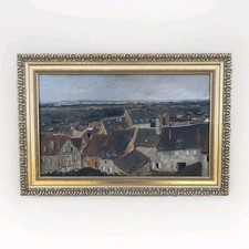 Tableau ancien paysage village