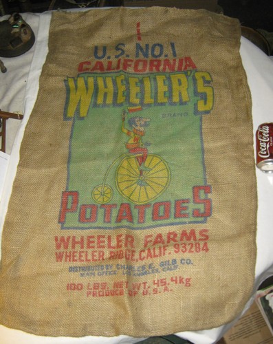 Antique textile burlap potato - burlap,