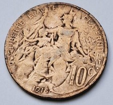 Pièce de monnaie 10 centimes Daniel-Dupuis 1916 République Française (3)