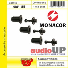 Set Chevilles Pour Fixation Tissu Acoustique Casse. Kit 8 Clip Mâle - Femelle