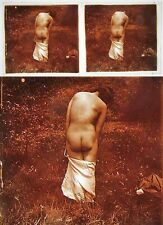 PHOTO STEREO EROTIQUE sur verre NU FEMININ 1900 - 1920  risque nude  / 683