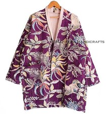 Veste Mi-Longue En Kantha Pour