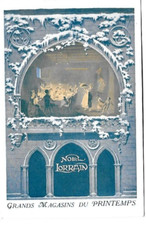 chromo Publicité grands magasins du Printemps Noël Lorrain  format CPA