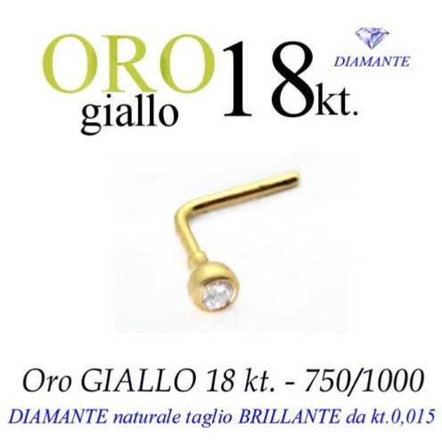 Piercing nez jaune 18kt - nez, or