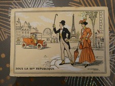 carte postale chaperon jean , tour eiffel paris  3° republique 1904 belle epoque