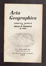 REVUE ACTA GEOGRAPHICA N°2 1947 Pérou Spitzberg