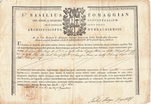 Religiosa papier 1835 - papier,