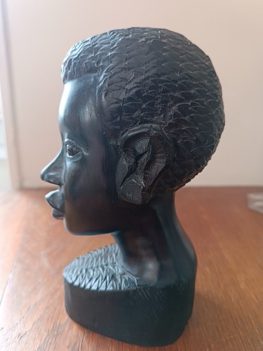 Sculpture bois ébène - bois, tête
