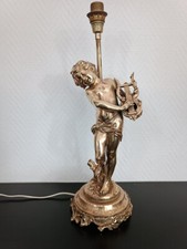 Pied de Lampe en régule doré signé Auguste Moreau "Le Joueur de Lyre"