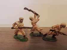 QUIRALU 3 SOLDATS HARKIS ARMÉE D’AFRIQUE ANCIENS D’ORIGINE SUPERBE PEINTURE