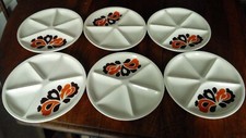 6 ASSIETTES A FONDUE FAIENCE